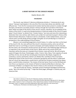 1 A SHORT HISTORY OF THE CHURCH`S MISSION Stephen