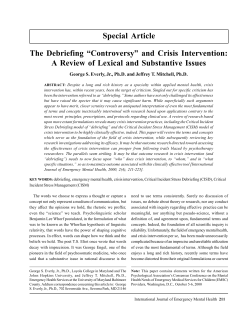 The Debriefing Controversy