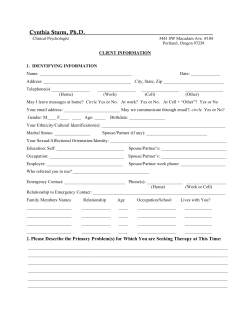 Client Psychotherapy Intake Form
