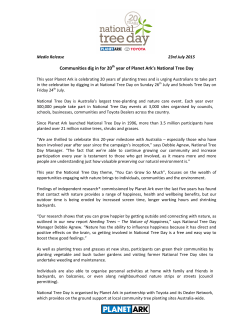 Communities dig in for 20th year of Planet Ark`s National Tree Day