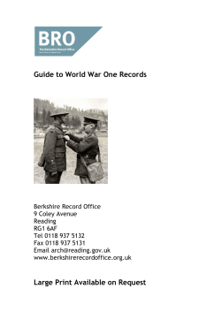 World War One Sources Guide