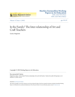 In the Family? The Inter-relationship of Art and Craft Teachers