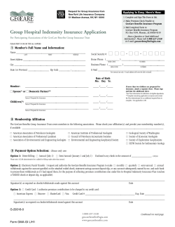 Group Hospital Indemnity Insurance Application