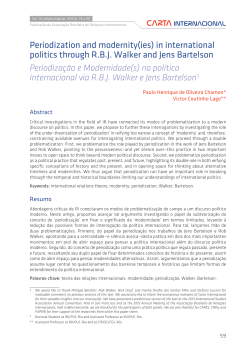 in international politics through RBJ Walker and Jens Bartelson