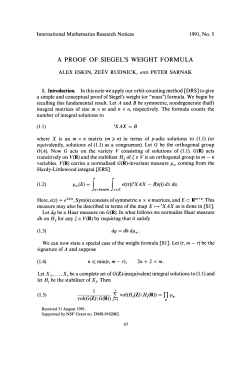 A PROOF OF SIEGEL`S WEIGHT FORMULA