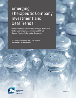 PDF Emerging Therapeutic Company Investment and Deal Trends