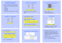 FUNDAMENTALS OF SURFACE MODES: WORK OF ADHESION