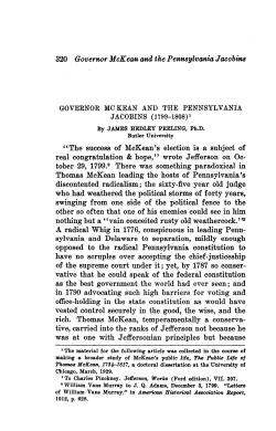 320 Governor McKean and the Pennsylvania Jacobins "The success