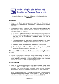 Revision of Clause &ndash; 41 of Equity Listing Agreement