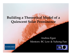 Building a Theoretical Model of a Quiescent Solar Prominence