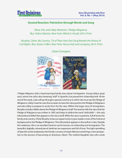Second Reaction: Patriotism through Words and Song