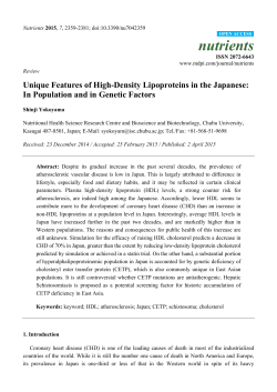 Unique Features of High-Density Lipoproteins in the Japanese: In