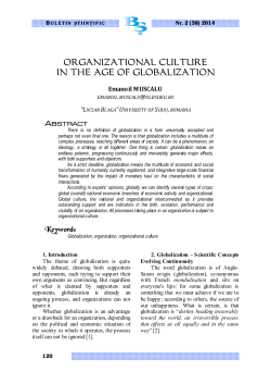 ORGANIZATIONAL CULTURE IN THE AGE OF GLOBALIZATION