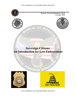 Sovereign Citizens: An Introduction for Law Enforcement