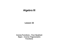 Algebra III