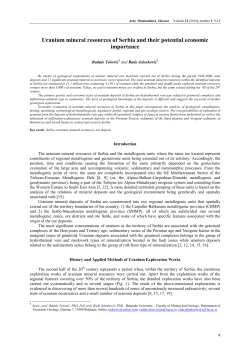 Radule Tošović and Rade Jelenković: Uranium mineral resources of