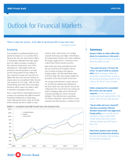 Outlook for Financial Markets