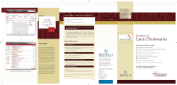 Latin Dictionaries - Brepols Publishers