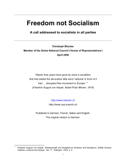 Freedom not Socialism
