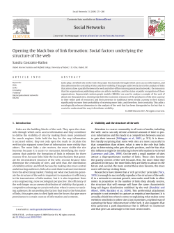 Social Networks Opening the black box of link formation: Social