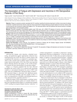 The Association of Fatigue with Depression and Insomnia in HIV