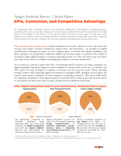 KPIs, Conviction, and Competitive Advantage