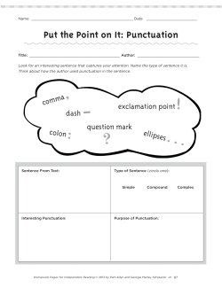 Put the Point on It: Punctuation