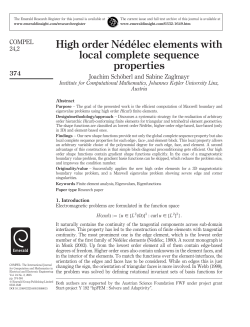 High order Ne&acute;de&acute;lec elements with local complete sequence