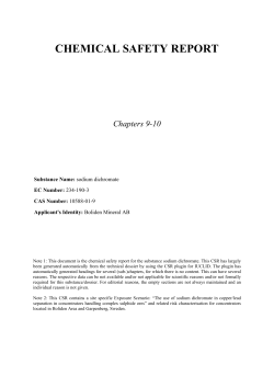 chemical safety report