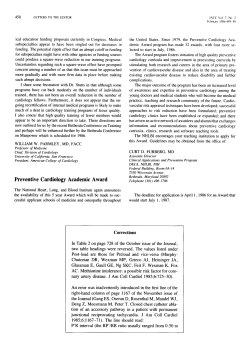 Preventive Cardiology Academic Award