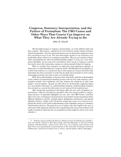 Congress, Statutory Interpretation, and the Failure of Formalism: The