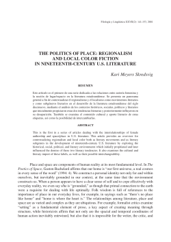 THE POLITICS OF PLACE: REGIONALISM AND LOCAL COLOR