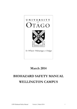 March 2014 BIOHAZARD SAFETY MANUAL
