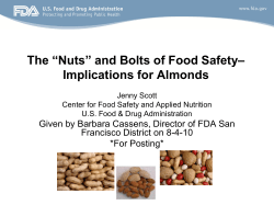 The &ldquo;Nuts&rdquo; and Bolts of Food Safety