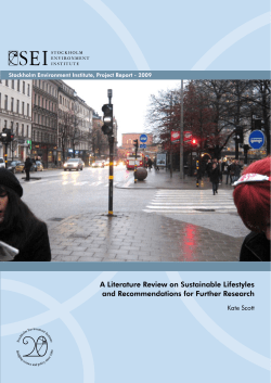 A Literature Review on Sustainable Lifestyles and