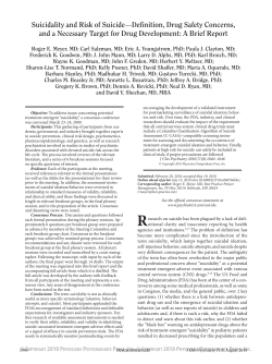 Suicidality and Risk of Suicide—Definition, Drug