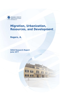 Migration, Urbanization, Resources, and Development