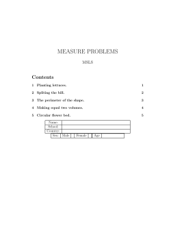 MEASURE PROBLEMS