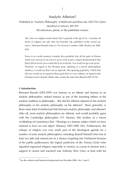 Analytic Atheism