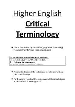 Higher English Critical Terminology
