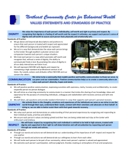NECC BH Values - Northeast Community Center for Behavioral Health