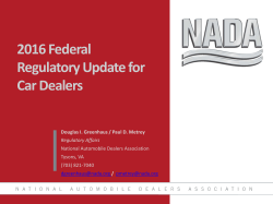 2016 Federal Regulatory Update for Car Dealers