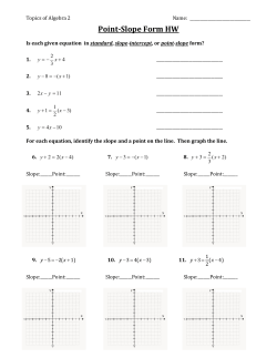 Point-Slope Form HW