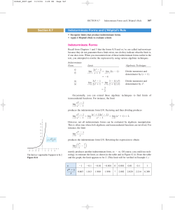 Ch 8.7 Indeterminate Forms and L`Hopital`s Rule