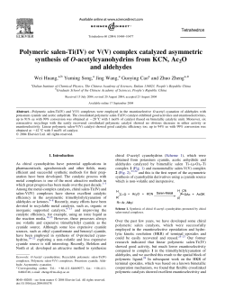 Polymeric salen-Ti(IV) or V(V) complex catalyzed asymmetric