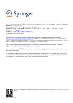 On the Independence and Interdependence of Syntactic and