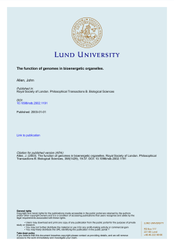The function of genomes in bioenergetic organelles. Allen, John