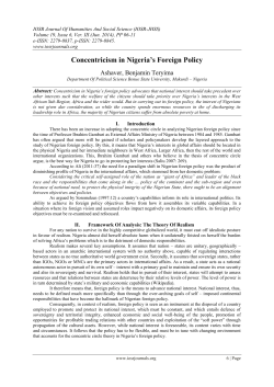 Concentricism in Nigeria`s Foreign Policy