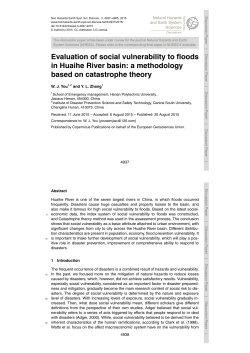 Evaluation of social vulnerability to floods in Huaihe River basin: a