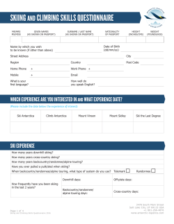 SKIING ANDCLIMBING SKILLS QUESTIONNAIRE